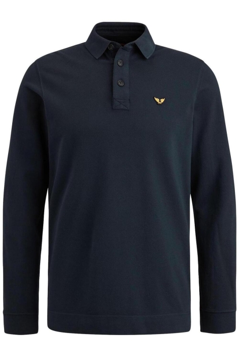 PME legend long sleeve polo pique garment dye